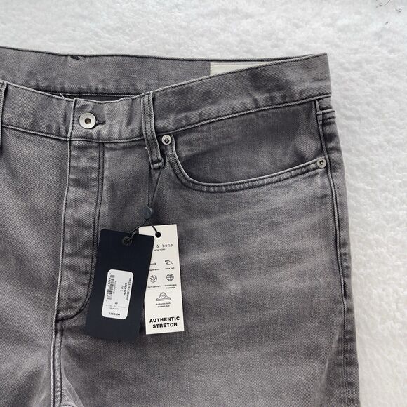 rag & bone Fit 2 Slim Greyson Denim Jeans Men's 40x32 Gray American Grunge NWT - Picture 3 of 14